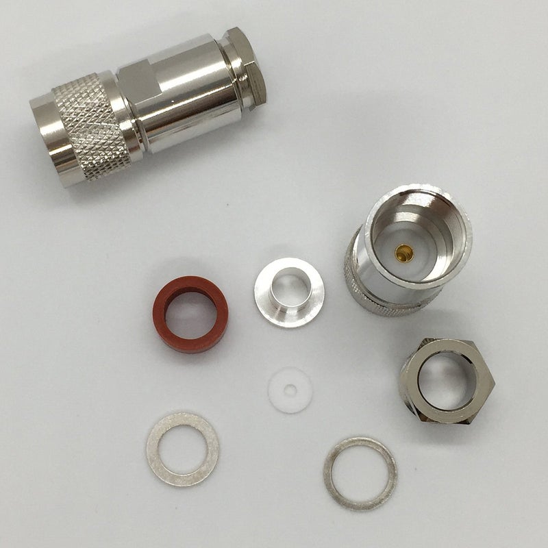 Riotaxy N Connectors Male Connector for LMR400 Cable Belden 9913 RG8 Cable Nickel Machined Brass Construction (4piece clamp) - Image 4